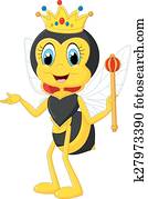 caricatura, abeja de reina, presentación