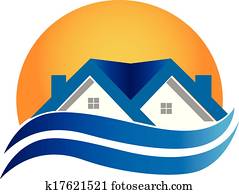 haus, logo, -, real estate, vektor haus, logo, -, real estate, vektor