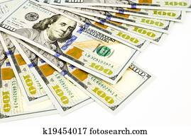 new edition 100 dollar banknotes, money and currency concept