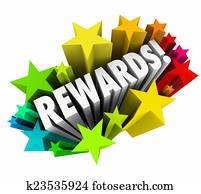 Rewards 3d Word Stars Prize Incentive Bonus Enticement