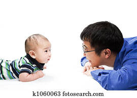 Asian father and son