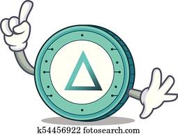 Finger Salt coin mascot cartoon