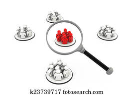 Focus Group. People with Magnifying glass Focus Group. People with Magnifying glass