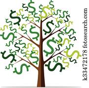 geld baum, freigestellt