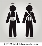 Injured of the back pain icon. Injured of the back pain icon.