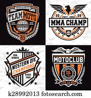 sport, abzeichen, emblem, satz sport, abzeichen, emblem, satz