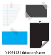 Stationery, paper, notes, documents vector