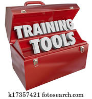 treinamento, ferramentas, vermelho, toolbox, aprendizagem, novo, sucesso, habilidades