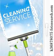 Window cleaning illustration Window cleaning illustration