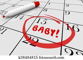Baby Due Date Delivery Pregnancy Calendar 3d Illustration Baby Due Date Delivery Pregnancy Calendar 3d Illustration
