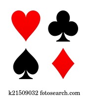 Card Suits Red and Black Card Suits Red and Black