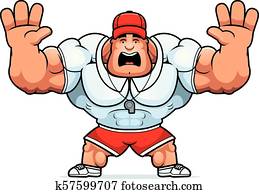 Cartoon Coach Scared Cartoon Coach Scared