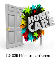 casa cuidado, puerta abierta, hospicio, fisioterapia, tratamiento, casa, cal