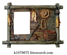 Decorative wooden picture frame Fishing theme