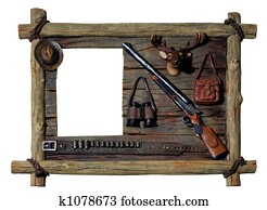 Decorative wooden picture frame Hunter theme
