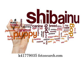 shiba inu cloud word concept dogs three fotosearch