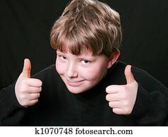 two thumbs up boy