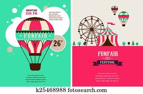 vintage poster with carnival, fun fair, circus vector background vintage poster with carnival, fun fair, circus vector background