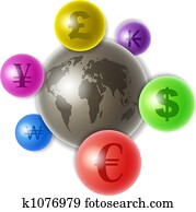 世界, の, 通貨