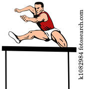 Athlete jumping hurdles Athlete jumping hurdles