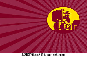 Business card Forklift Truck Operator Retro