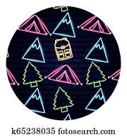 camping neon concept