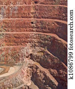 deep mine hole in rock strata