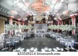 Elegant banquet hall for a wedding party Elegant banquet hall for a wedding party