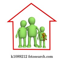 Happy family in the house