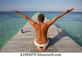 Man in Yoga Position