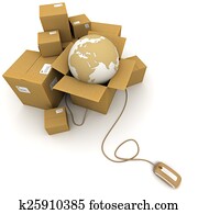 mondiale, linea, logistica