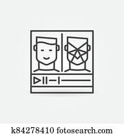 Online Deepfakes Video outline vector concept icon Online Deepfakes Video outline vector concept icon