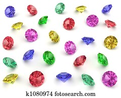 Several multi-coloured gemstones Several multi-coloured gemstones