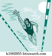 Swimmer free style Swimmer free style