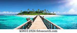 Tropical Destination - Maldives - Pier For Paradise Island Tropical Destination - Maldives - Pier For Paradise Island
