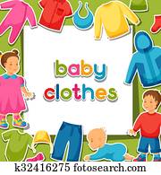 Baby clothes. Background with clothing items for newborns and children