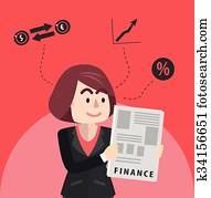 Business woman reading financial re