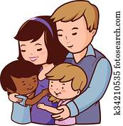 Happy family. Mother, father and children. Vector illustration Happy family. Mother, father and children. Vector illustration