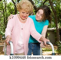 Teen Volunteers with Senior Teen Volunteers with Senior