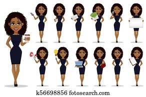 afrikanischer amerikaner, unternehmerin, satz