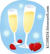 Champagne and strawberries Champagne and strawberries