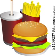 Combo meal illustration Combo meal illustration