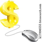 Computer mouse dollar concept