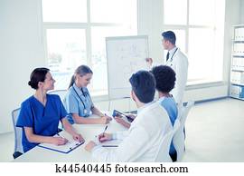 group of doctors on presentation at hospital group of doctors on presentation at hospital