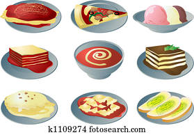 Italian cuisine icons Italian cuisine icons