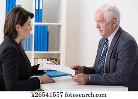 Scared woman during job interview