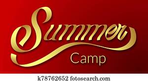 Summer Camp lettering phrase illustration Summer Camp lettering phrase illustration