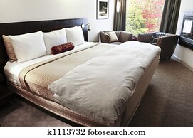Bedroom with comfortable bed Bedroom with comfortable bed