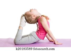 Stock Photo of flexible little girl doing gymnastics ...