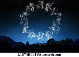 Zodiac Sign's on a sky background. Zodiac Sign's on a sky background.